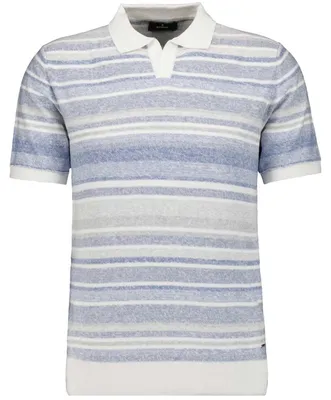 Ragman Strick-Pullover Kurzarm, Resortkragen in blau