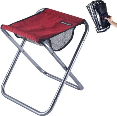 Produktbild von Leichtgewichts- Picknickstuhl - Roter Pop-up-Stuhl - 36 x 33 x 40 cm