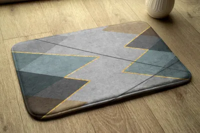Obrázek produktu pro Koupelnová předložka - Koberec do koupelny - Absorpční rohožka Sprchové koberce - 75x45 cm - Geometrické vzory