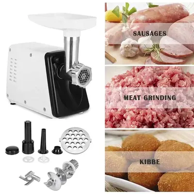 Image de Moulin à viande électrique - Hachoir de cuisine - Capacité de 4 litres - 4 lames - 2 vitesses - 800–2000 W - Prise EU 220 V