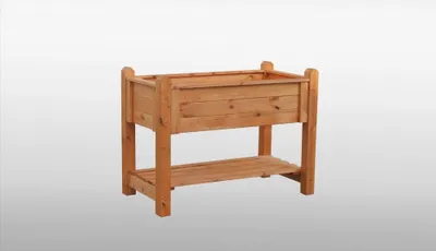 Produktbild von Kräuterbeet massiv, honigbraun, groß Promadino Bett Hochbeet Holzbeet Kräuter