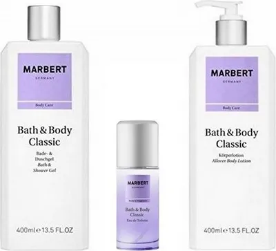 Produktbild von Marbert Bath & Body Classic Duschgel 400 ml + Body Lotion 400 ml + Eau de Toilette 50 ml