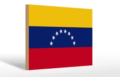 Produktbild von Holzschild Flagge Venezuelas 30x20cm Flag of Venezuela