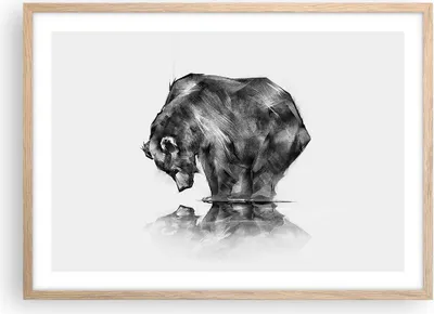 Produktbild von Gerahmtes Poster - Rahmen in heller Eiche - Bär Tier - 70x50 cm - Wand Bild - Wanddeko - Wandbilder - Kunstposter - Wandposter - Bilderrahmen - Bilder - Kunstdruck - Wandbild - P2NAA70x50-3921