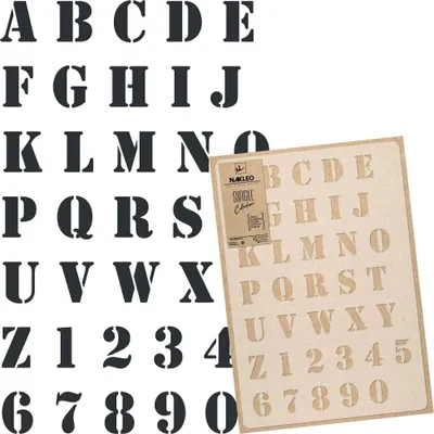 Produktbild von Große Malschablonen L 59x95 cm, Buchstaben Ziffern Alphabet Muster, Wiederverwendbare Kunststoff Wandschablone