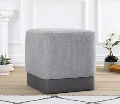 Image de Hanah Home, Borgot - Grey, pouf, 50 % COTON / 50 % LIN, gris, 45 x 45 x 45 cm