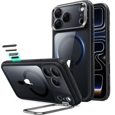 Produktbild von Handyhülle für iPhone 18 Pro / 17 Pro, ESR Classic Hybrid Kickstand mit MagSafe, Transparent-Schwarz