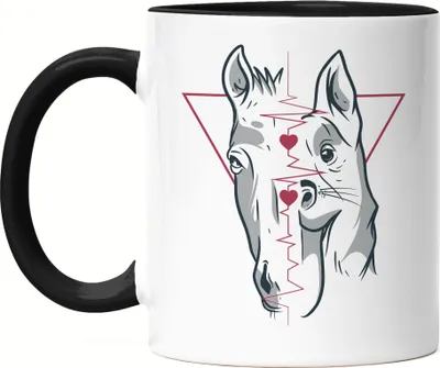 Produktbild von Hund Pferd Tasse Schwarz Tierliebhaber Pferdeliebhaber Pferdeflüsterer Hundeliebhaber Reiten Hobbie Liebe Tiere