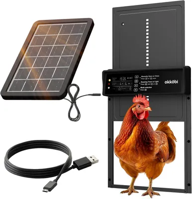 Automatische Hühnerklappe Solar, LCD, Fernbedienung, Lichtsensor