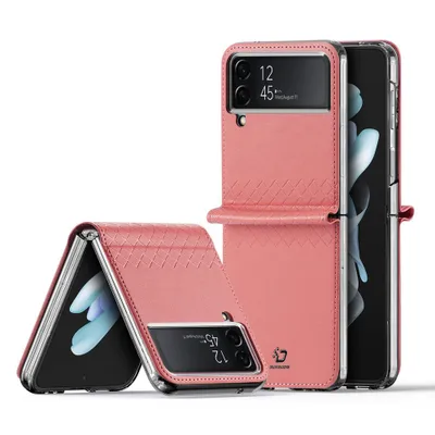 Produktbild von Dux Ducis Bril Hlle fr Samsung Galaxy Z Flip4 mit Flip Wallet Back Cover Pink