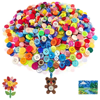 1000 bunte Knöpfe 0,9–2,5 cm für Kleidung & DIY