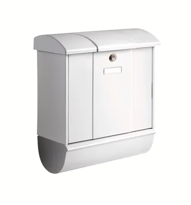 Produktbild von BURG-WÄCHTER Olymp-Set 91600 W, Wandmontierter Briefkasten, Stahl, Weiß, Horizontal, Schlüssel, Oben