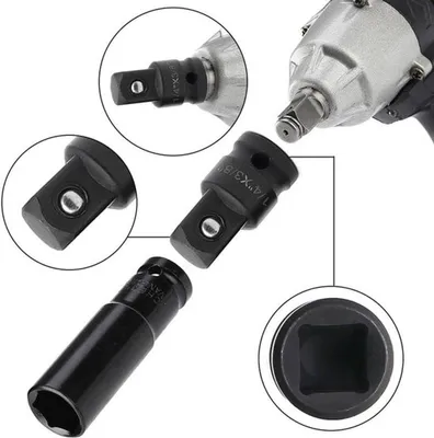 Adapterset für Steckschlüssel und Drehmomentschlüssel 1/4 auf 3/8 und 1/2 auf 3/8.