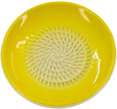 Obrázok produktu pre Kaladia – keramický tanier na strúhanie, jednofarebný, žltý – priemer cca 12 cm – 804