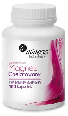 Productafbeelding van Aliness Magnesium Chelaat, 650 mg, met vitamine B6, 100 capsules