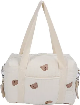 Produktbild von Multifunktionaler Universeller Kinderwagenorganisator Stickerei Wiederverwendbare Handtasche Wickeltasche (Bärentasche)