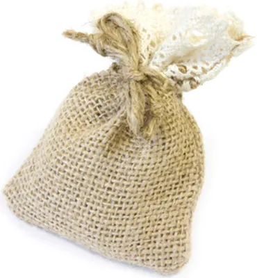 Produktbild von 4 Jutesäckchen mit Spitze 8 x 10 cm Weiß - Einheitsgröße