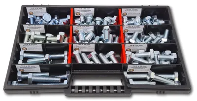 Immagine prodotto di Assortimento di viti esagonali M10 // 12 mm-45 mm 90 pezzi. Scatola di viti DIN 933 Viti a filettatura totale Viti per metalli Viti filettate Viti esagonali