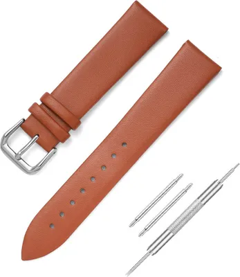 Produktbild von Uhrenarmband Ersatzarmband Vintage Leder Uhrenarmband aus Leder 14mm Hellbraun