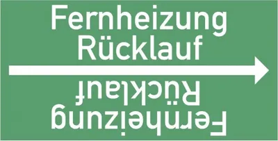 Produktbild von Dreifke® Rohrleitungsband Fernheizung Rücklauf, DIN 2403, ab Ø 15mm, grün/wei...