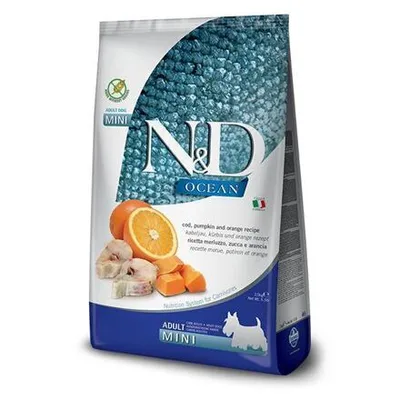 Produktbild von N&D OCEAN DOG Adult Mini Kabeljau & Kürbis & Orange varianten 7 kg