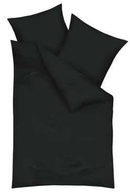 Immagine prodotto di Biancheria da letto Kaeppel Mako Satin tinta unita nera 155x220 cm + 80x80 cm