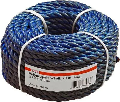 Produktbild von Polypropylen-Seil,Trosse 20 mtr. lang,Ø 6,0 mm, blau