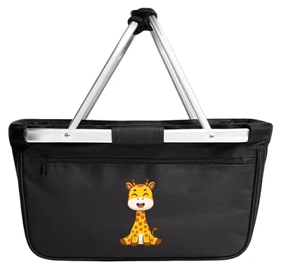 Produktbild von Huuraa Einkaufskorb Giraffe Comic 20 Liter Black faltbarer Tragekorb Geschenkidee