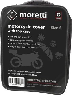 Image de Housse pour moto avec top case, taille S, Moretti
