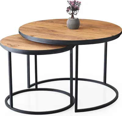 Image de Skye Decor, Oden - 9533, table basse, 100 % PANNEAUX DE PARTICULES MÉLAMINÉS, pin, 69,5 x 69,5 x 46,5 cm