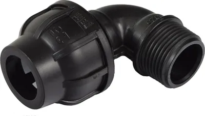 Produktbild von Agora-Tec® PE-Fitting Winkel 90 Grad 25 mm x 1 Zoll AG (33,3 mm) für PE-Rohr 25 mm SCHWARZ