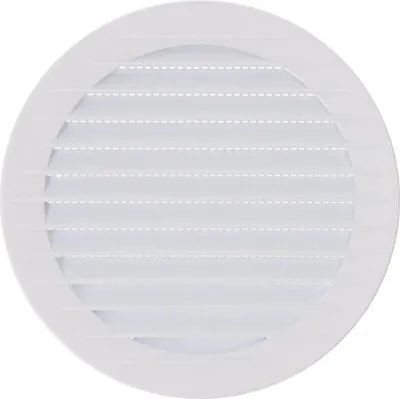 Immagine prodotto di 5 griglie di ventilazione circolari da incasso con zanzariera, ø 120 mm, ABS bianco