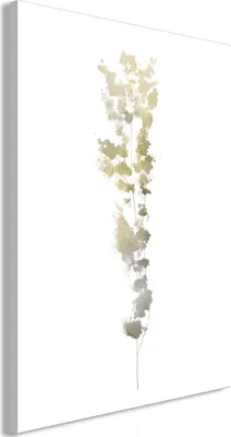 Produktbild von Italienischer Leinwand Leinwandbild - Golden Branch (1 Part) Vertical 80x120 cm Blätter b-A-0577-b-a