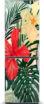 Produktbild von Tulup Kühlschrankdekoration - Magnetmatte - 60 cm x 180 cm - Magnet auf dem Kühlschrank - Hawaii-Blumen