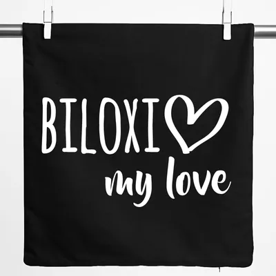 Produktbild von Huuraa Kissenbezug Biloxi my love 40x40cm Black Baumwolle Dekokissenbezug Geschenkidee