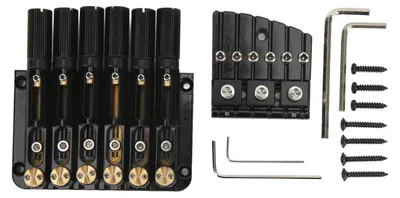 Produktbild von 6-saitige kopflose Gitarrenbrücke im Retro-Stil, Metall, hohe Härte, Ersatzbrücke für kopflose Gitarren