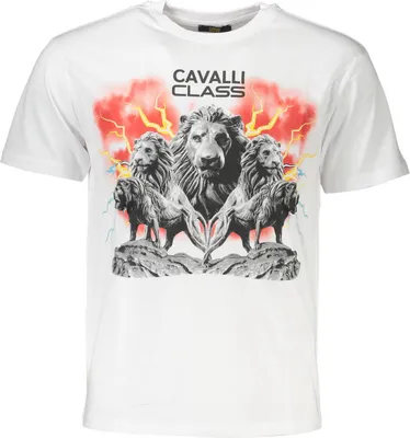 Produktbild von Cavalli Class Herren KURZARM-T-SHIRT Weiß QXT60FJD060_50260F3_BIANCO0005 : Größe - XL Größe: XL