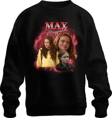 Produktbild von Max Mayfield Stranger Maxine Fan Geschenk Vintage Retro 90s Bootleg Uni Sweatshirt Pullover, Schwarz, S