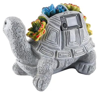 Produktbild von Schildkröte Garten Dekoration - Solar - Gartenornament - Pflanzgefäß - Lichtakzente