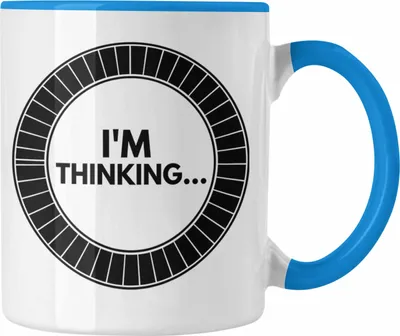 Produktbild von Trendation - Lustige Gamer Tasse Zocker Geschenk Gamer Gamergirl Geschenkidee Geburtstag I'm Thinkin (Blau)