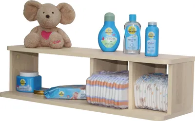 Obrázok produktu pre Roba nástenná polica / organizér na plienky, Imitácia javora s 2 posuvnými prvkami, šírka 80 cm