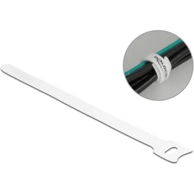 Produktbild von Delock Klett-Kabelbinder L 200 x B 12 mm weiß 10 Stück