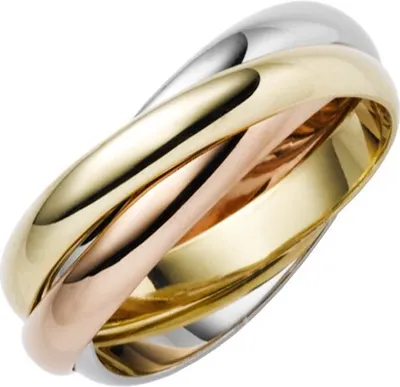 Produktbild von 3-er Ring 3x3mm aus 585 Gold Gelbgold Weißgold Rotgold massiv tricolor Innenumfang 54mm  Ø17.2mm
