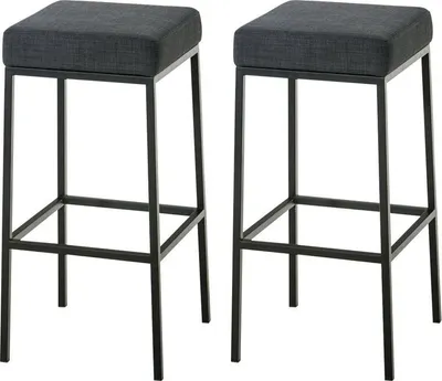Produktbild von 2er Set Barhocker Montreal 80 Stoff schwarz dunkelgrau