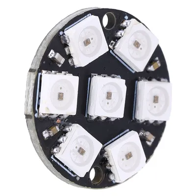 Zdjęcie produktu dla Płytka rozwojowa sterownika LED, 7-bitowa płytka rozwojowa Cjmcu, okrągła płytka rozwojowa, płytka rozwojowa, 7-bitowa płytka rozwojowa Cjmcu WS2812
