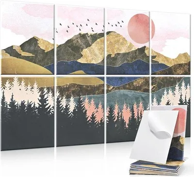 Produktbild von Famanu Akustikplatten Selbstklebend - Schallisolierende Paneele für Wanddekoration - 30 x 40 cm, Set von 8