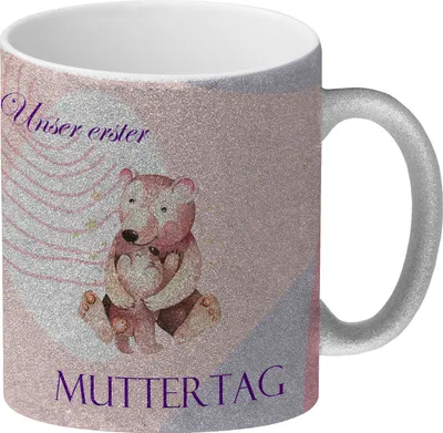 Produktbild von Unser erster Muttertag Glitzer-Kaffeebecher