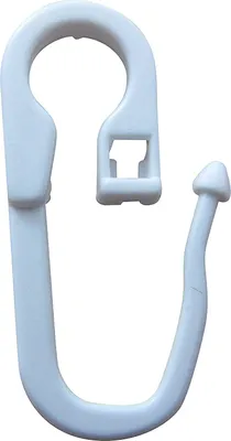 Produktbild von rewagi® 100 Überklipshaken mit 7 mm Öse, weiß, Gardinenhaken geschlossen