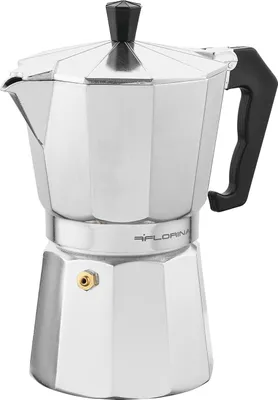 Produktbild von FLORINA Aluminium Espressokocher 6 Tassen (150 ml) I Herdplatten Espressomaschine GRANDE I Espresso Kaffeekanne zur Zubereitung von Italienischen Espresso I Geeignet für Keramikherd Elektroherd Gas
