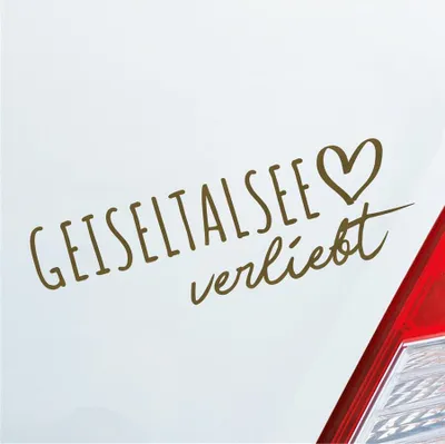 Produktbild von Auto Aufkleber Geiseltalsee verliebt Herz See Sea Liebe Car 19x6 cm Gold Sticker Heckscheibenaufkleber